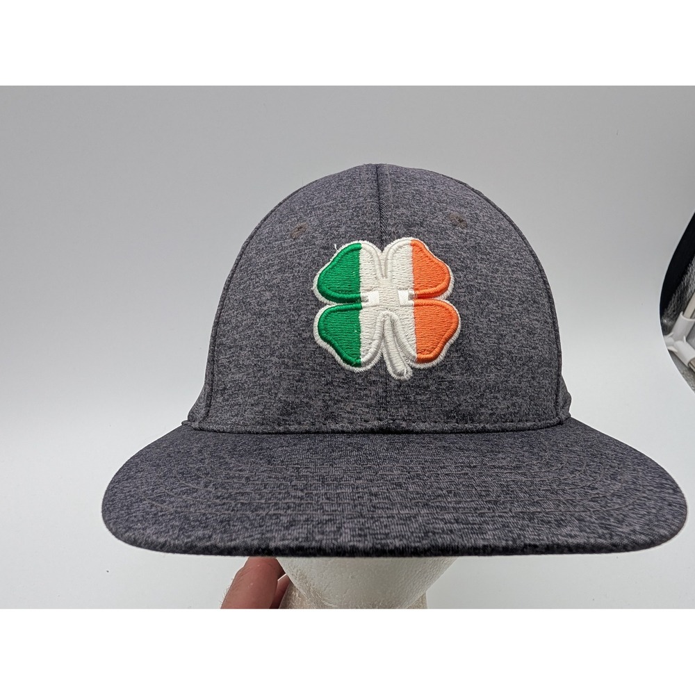 Black Clover Live Lucky Memory Fit Hat S/M Gray Irish Flag Clover Golf Cap